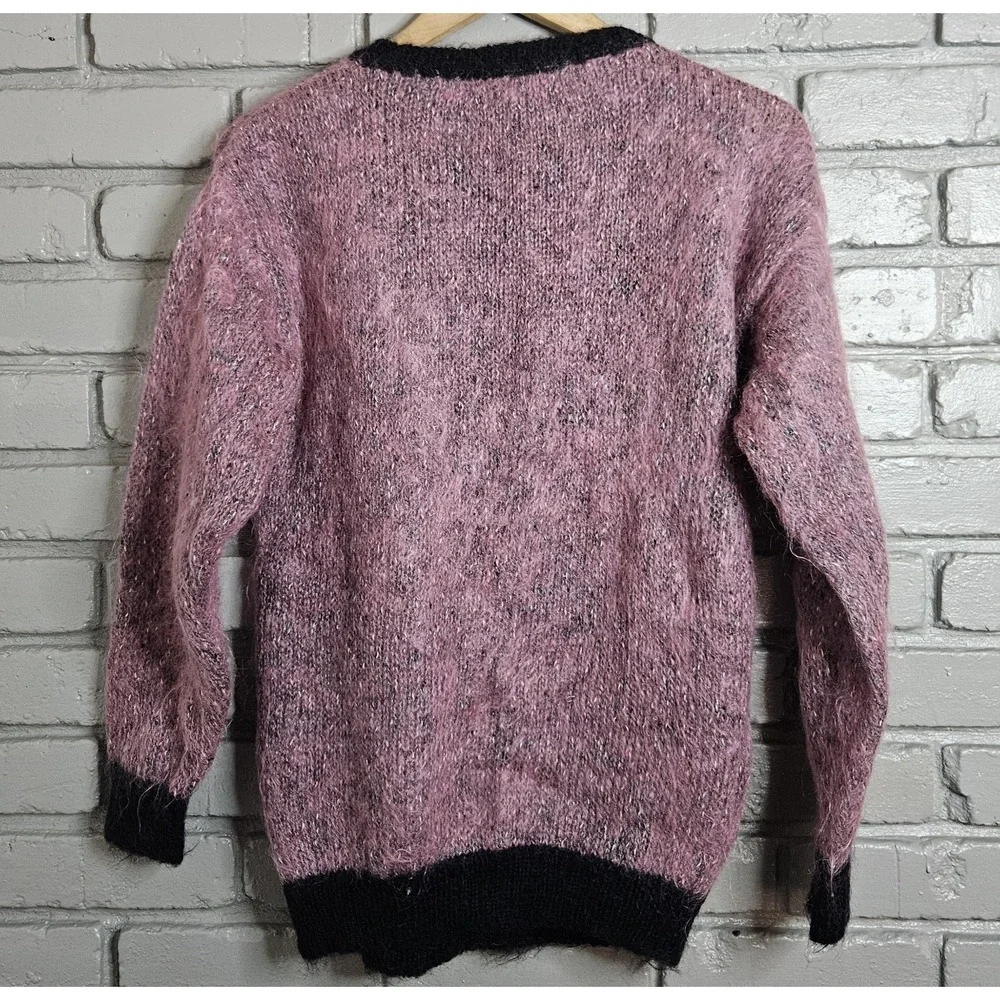 Magia Maglia Women's Sweater Kid Mohair Wool Made In Italy Size S Pink Sequin‎